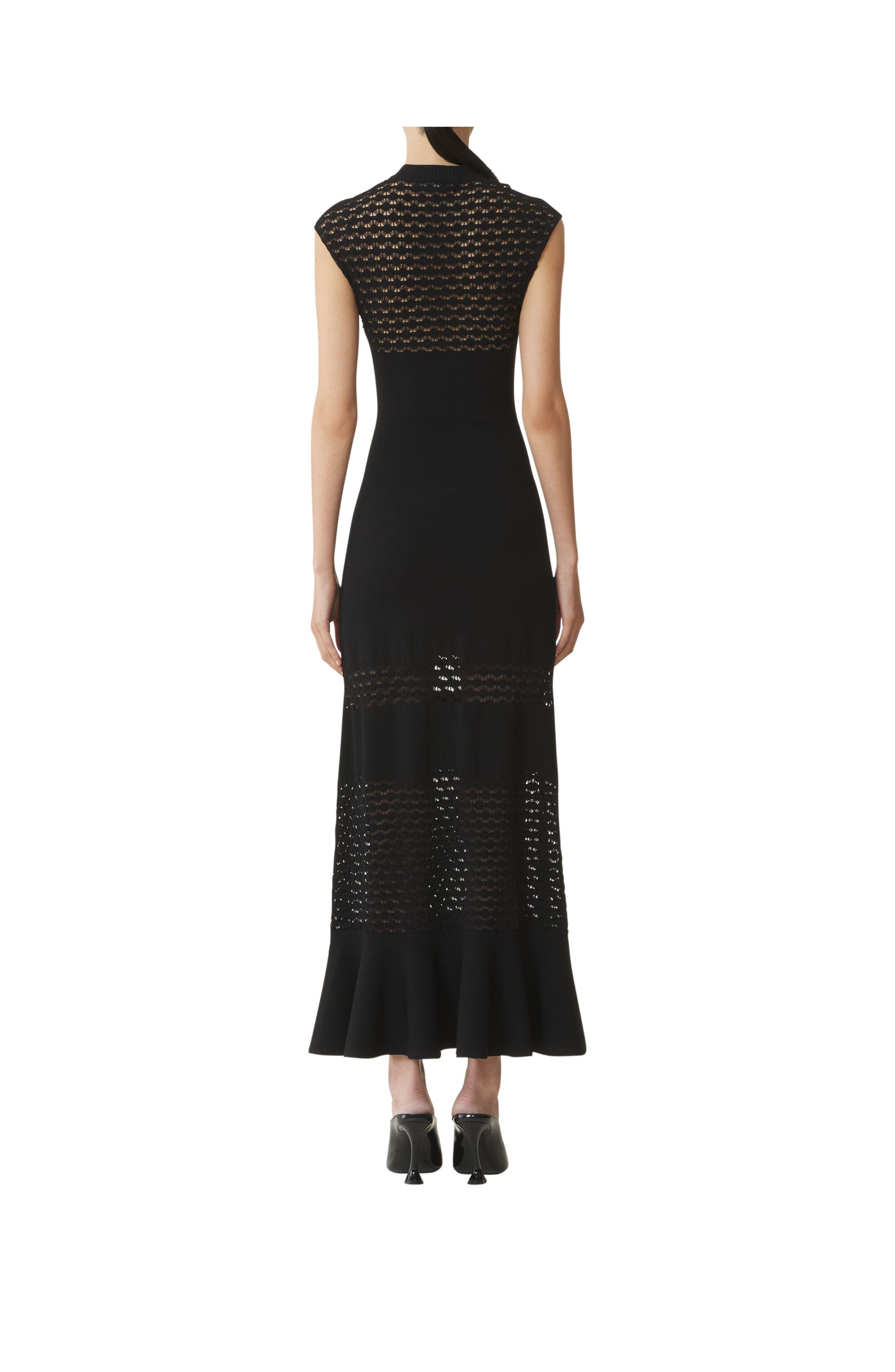 Lanvin Lace Detail Dress In Viscose in Black at Nordstrom - 4