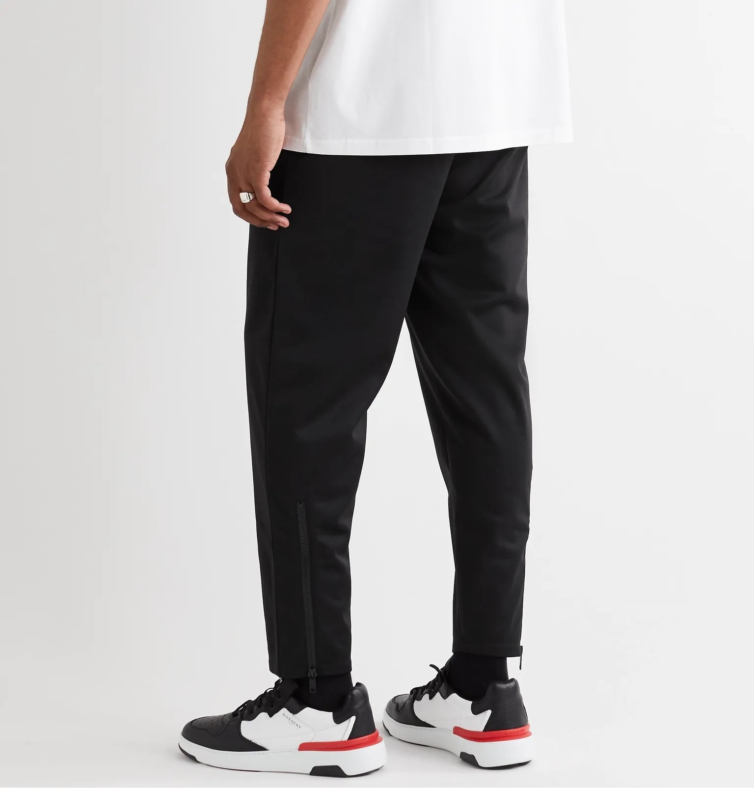 Tapered Logo-Appliquéd Fleece-Back Tech-Jersey Track Pants - 4