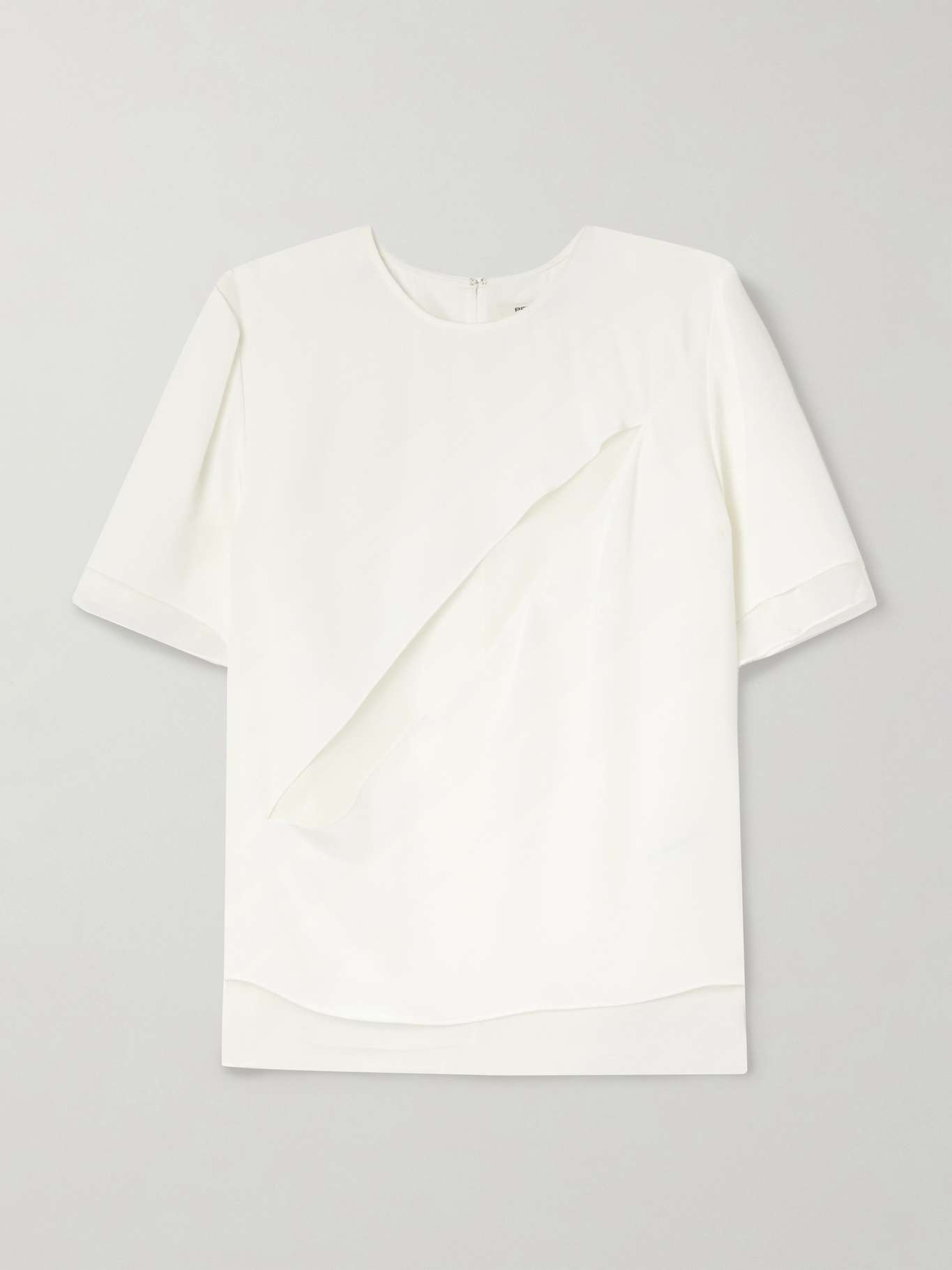 Slash silk and chiffon T-shirt - 1