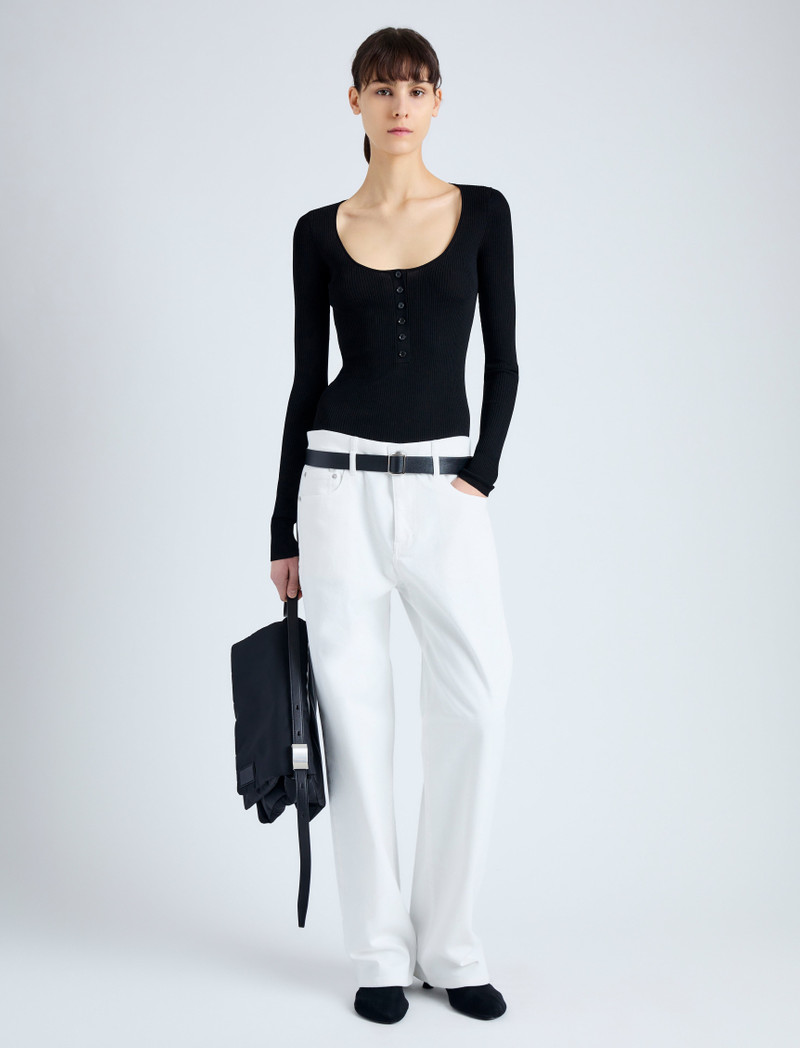 Proenza Schouler Boyd Henley in Silk Viscose outlook