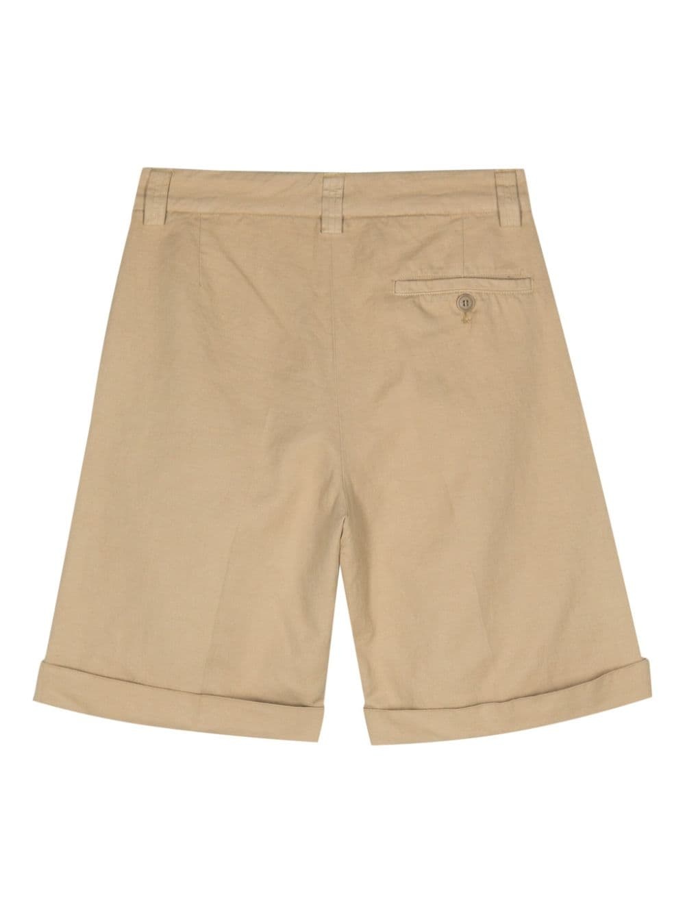 darted turn-up cuffs shorts - 2