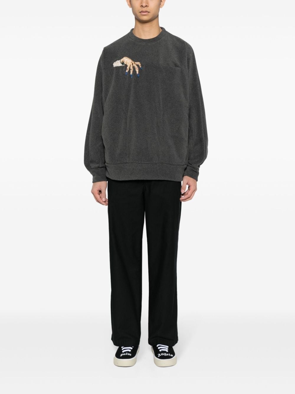 embroidered-motif crew-neck sweatshirt - 2