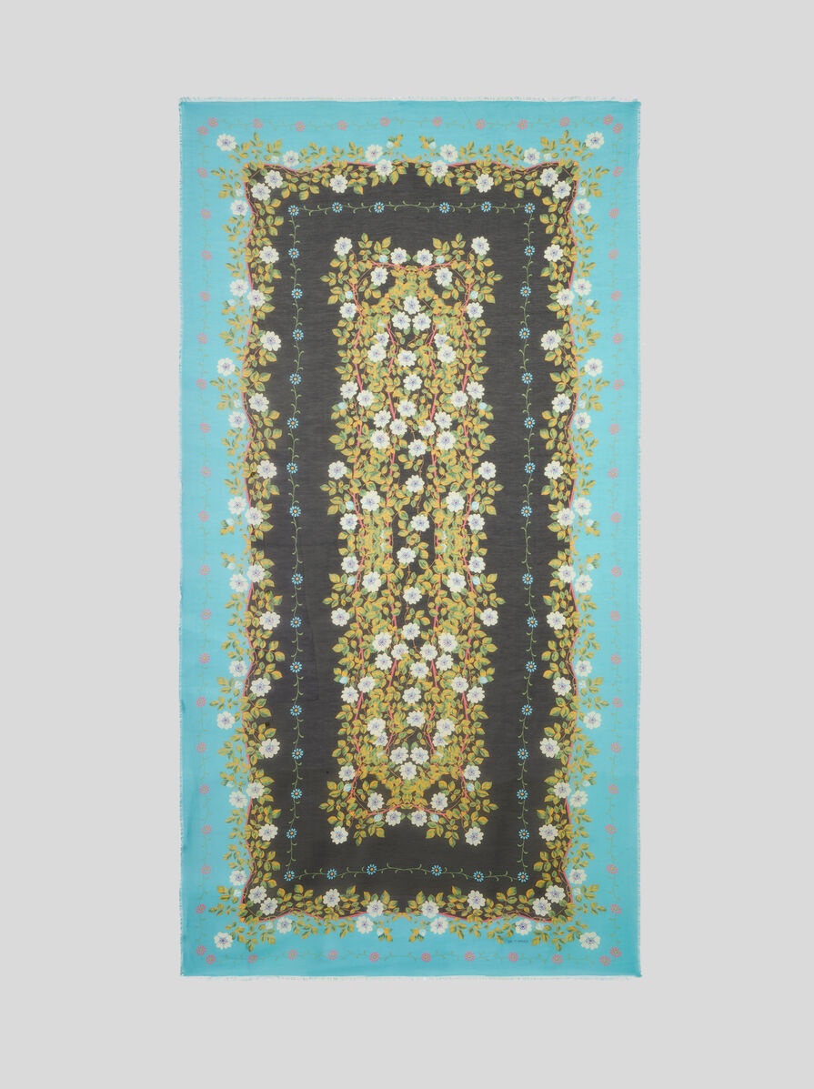 FLORAL COTTON AND SILK SCARF - 2