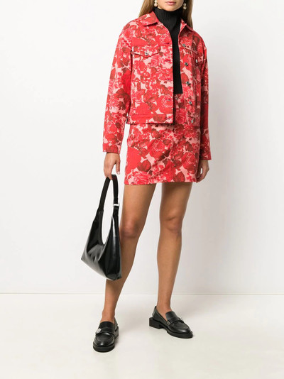 MSGM rose-print denim jacket outlook