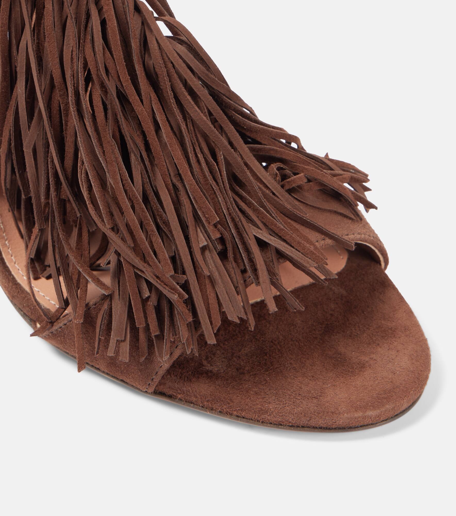 Gytane 85 fringed suede sandals - 5