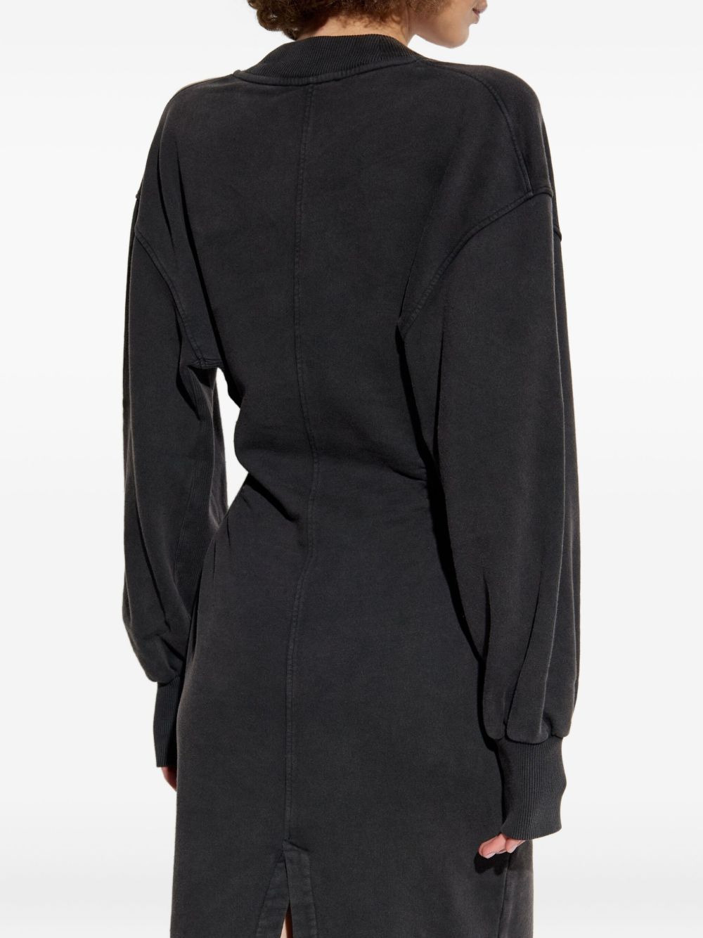 V-neck balloon-sleeve midi dress - 4