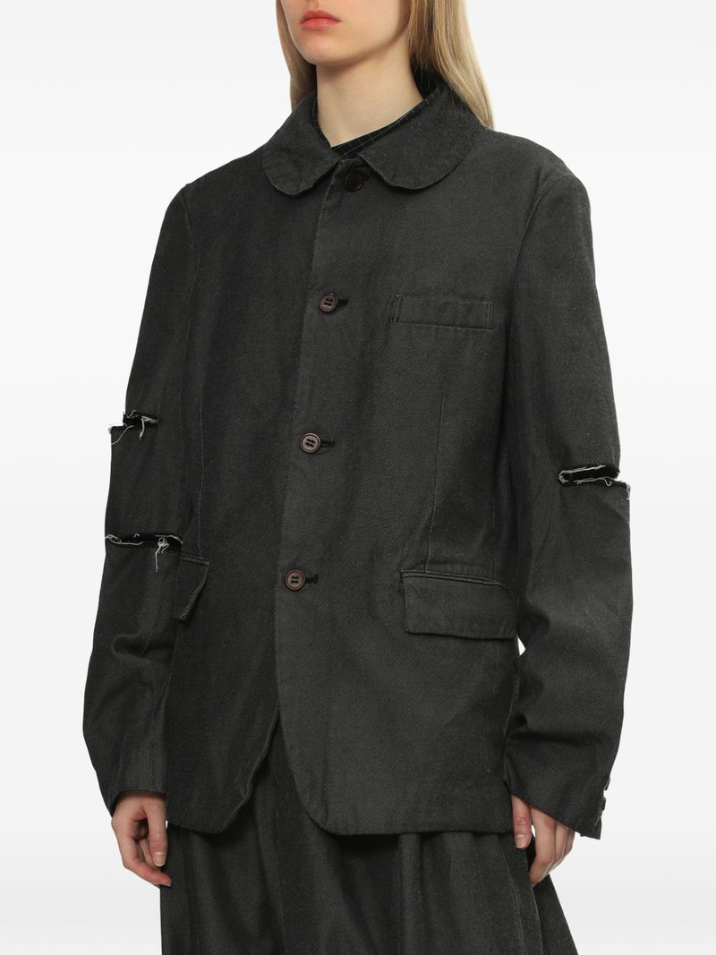peter-pan collar ripped overshirt 3