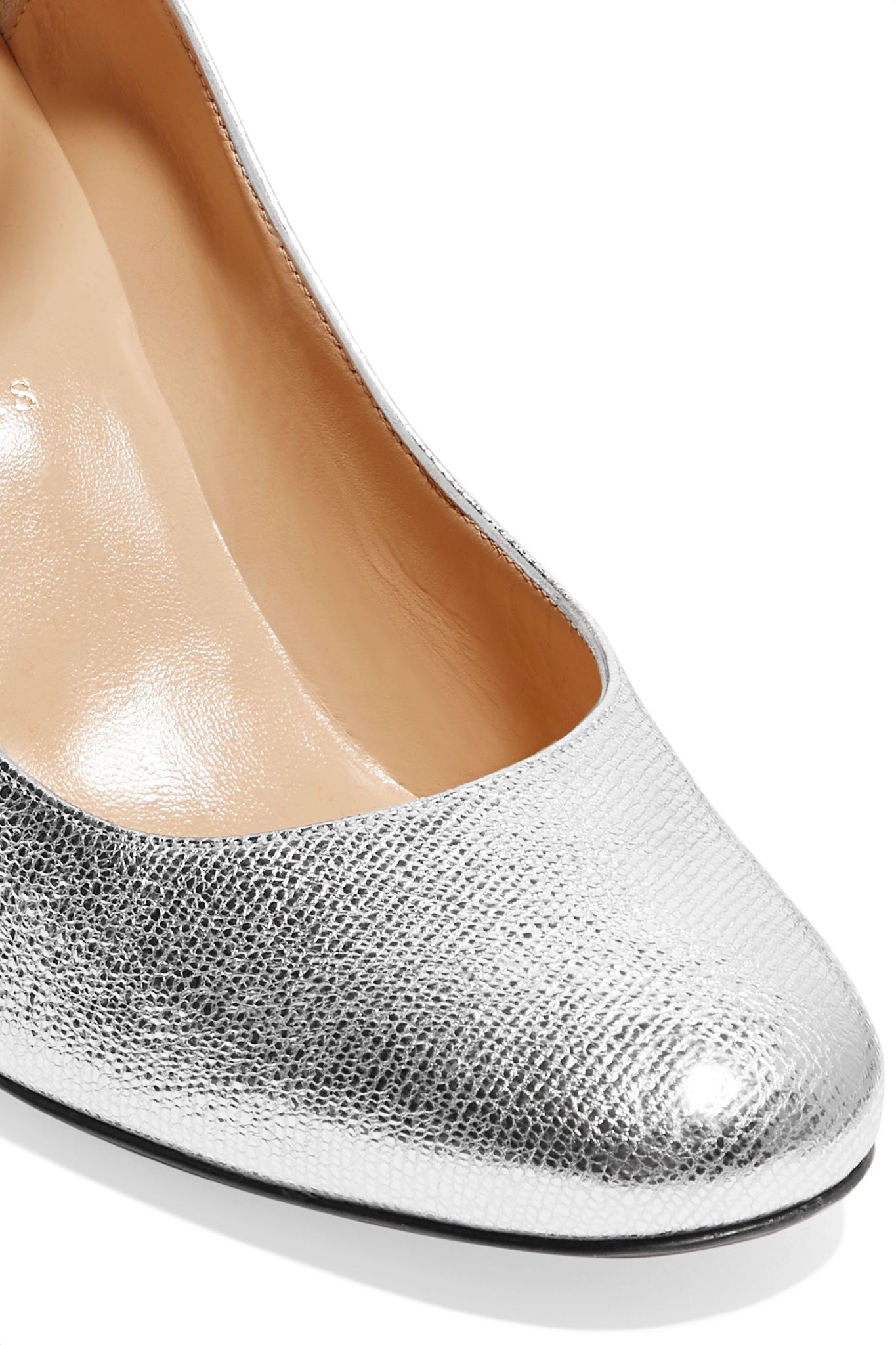 Soval 85 metallic textured-leather pumps - 5