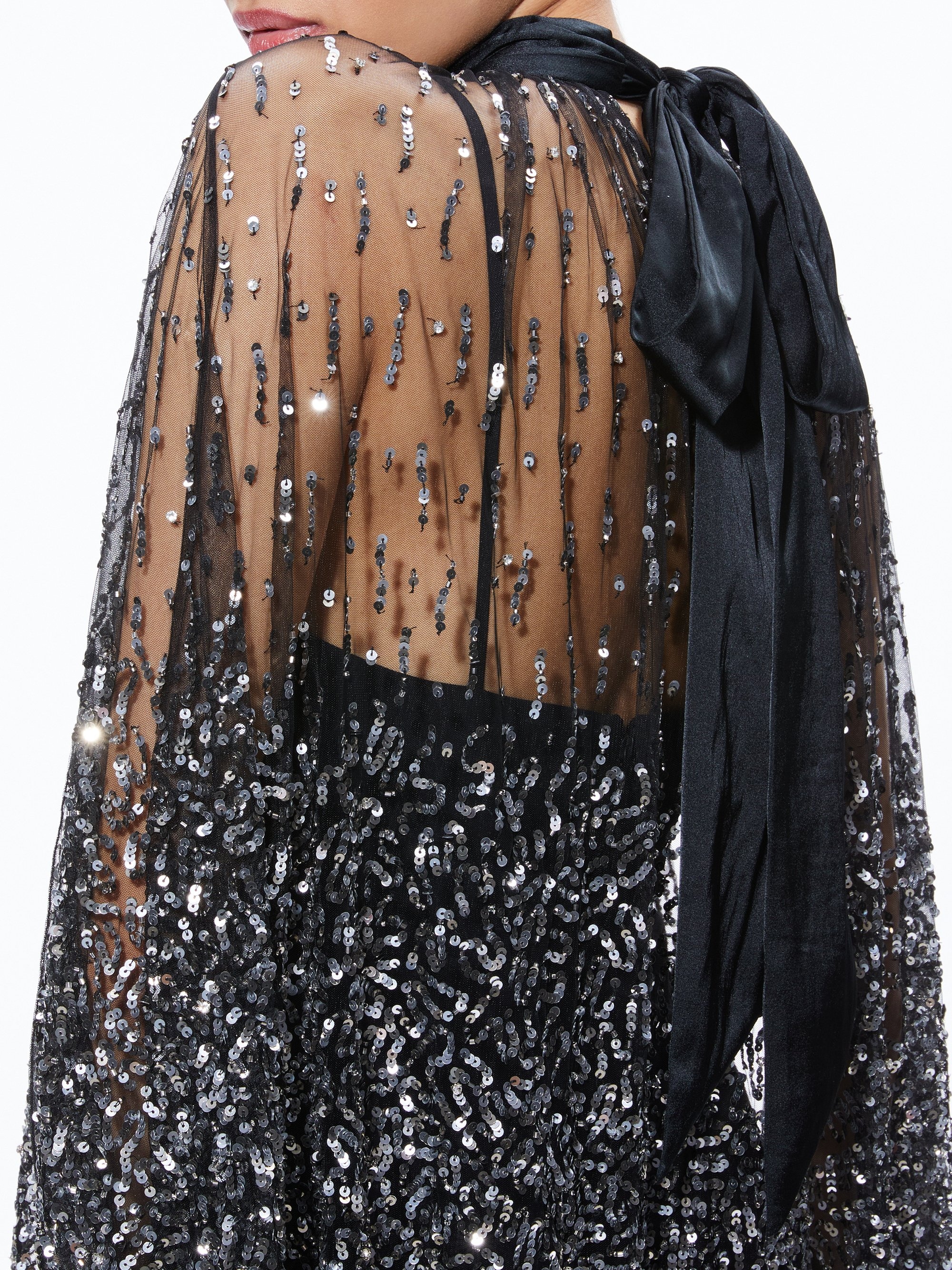 ZENON SEQUIN CAPE MINI DRESS - 5