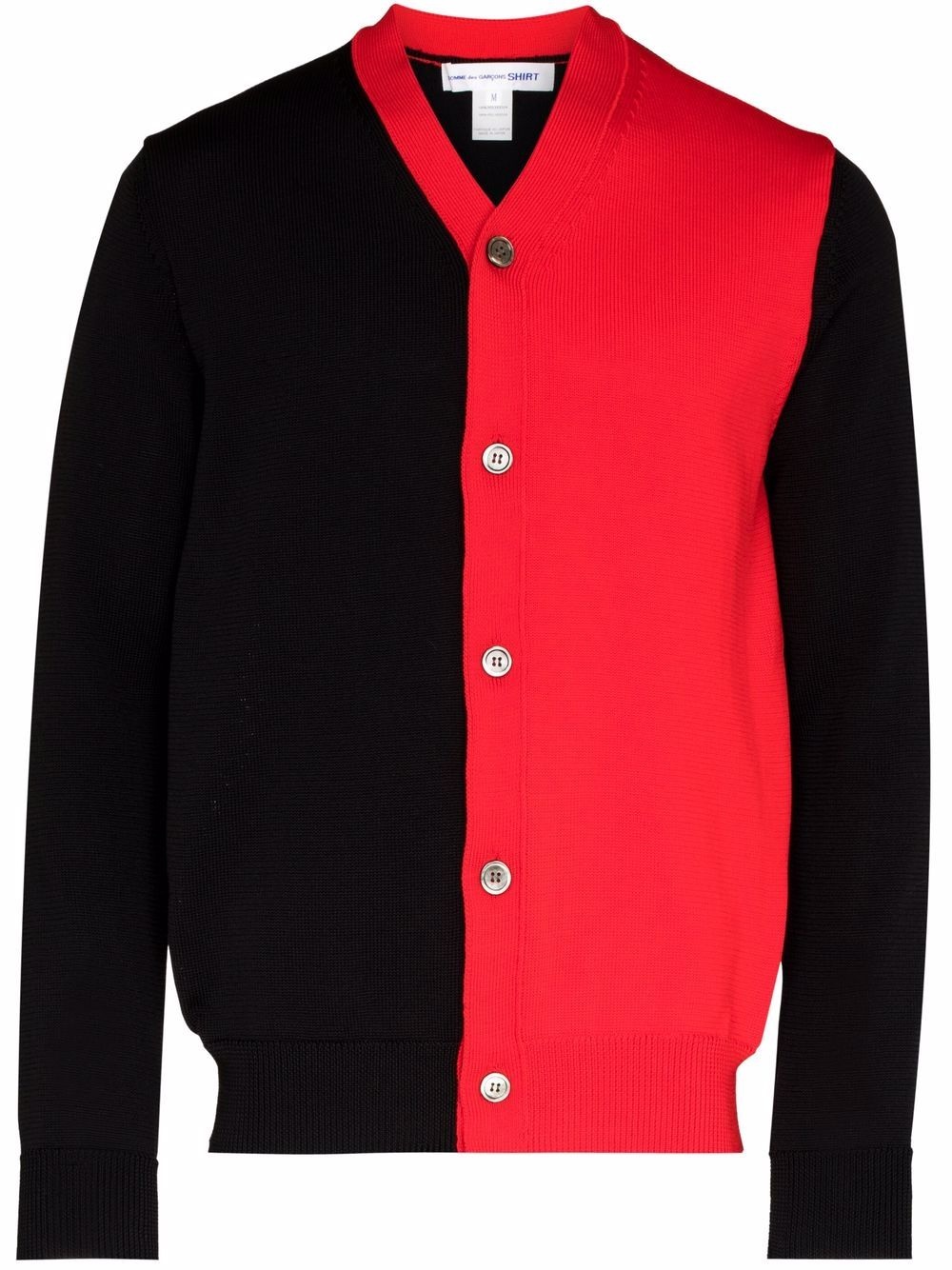 colour-block V-neck cardigan - 1