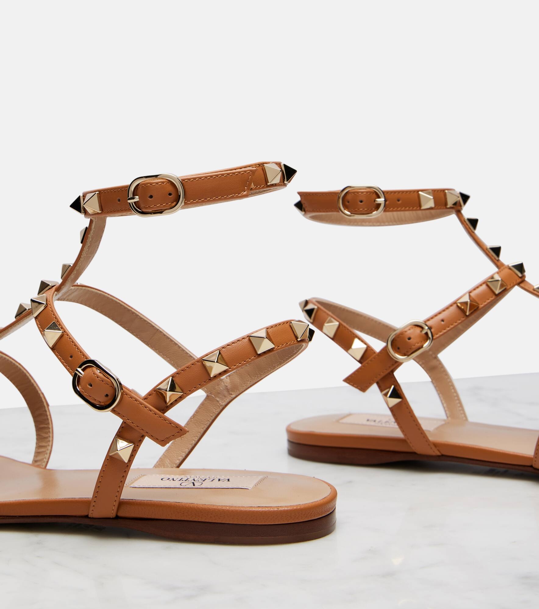 Rockstud leather sandals - 5