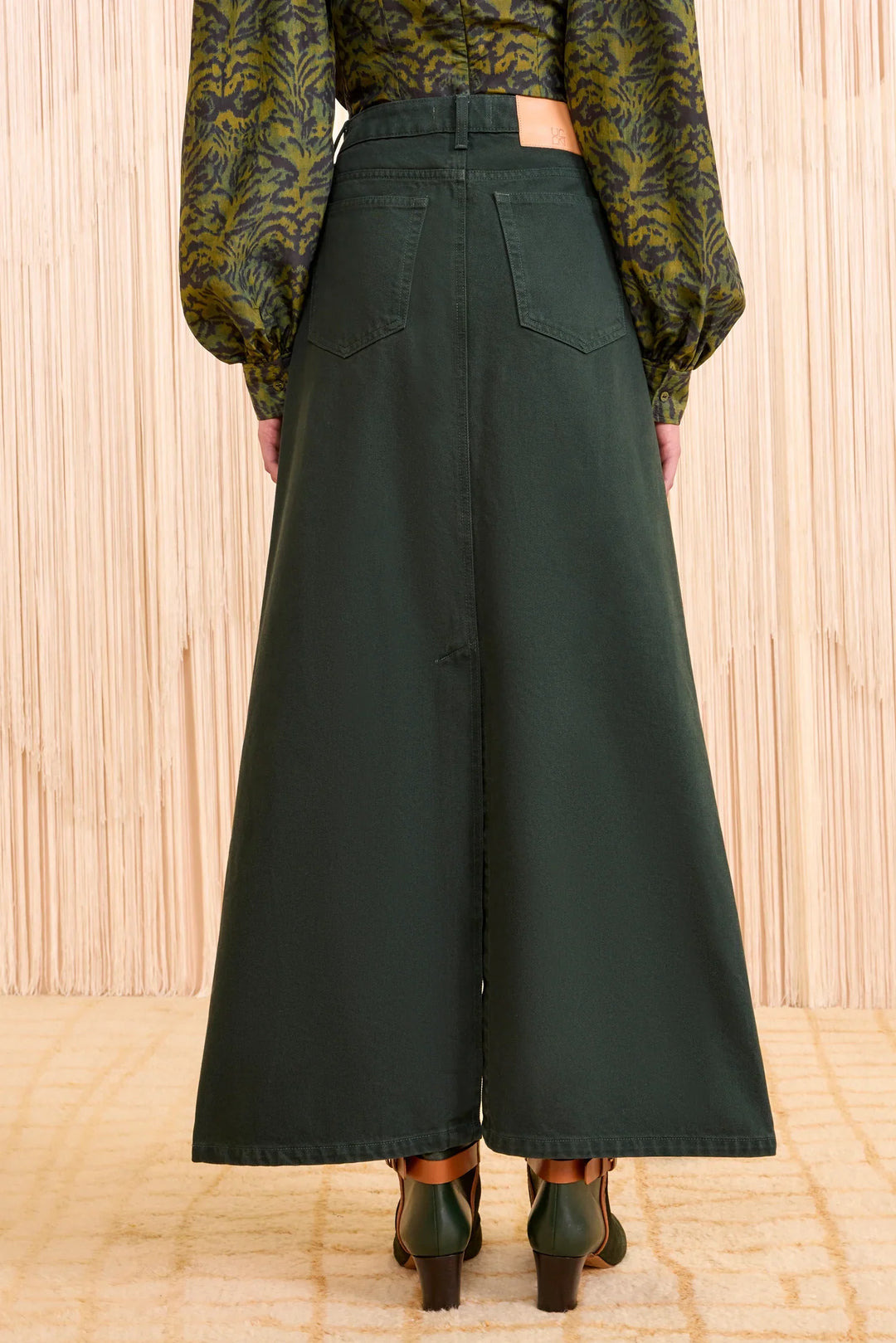The Anais Denim Mid Rise Maxi Skirt - 2