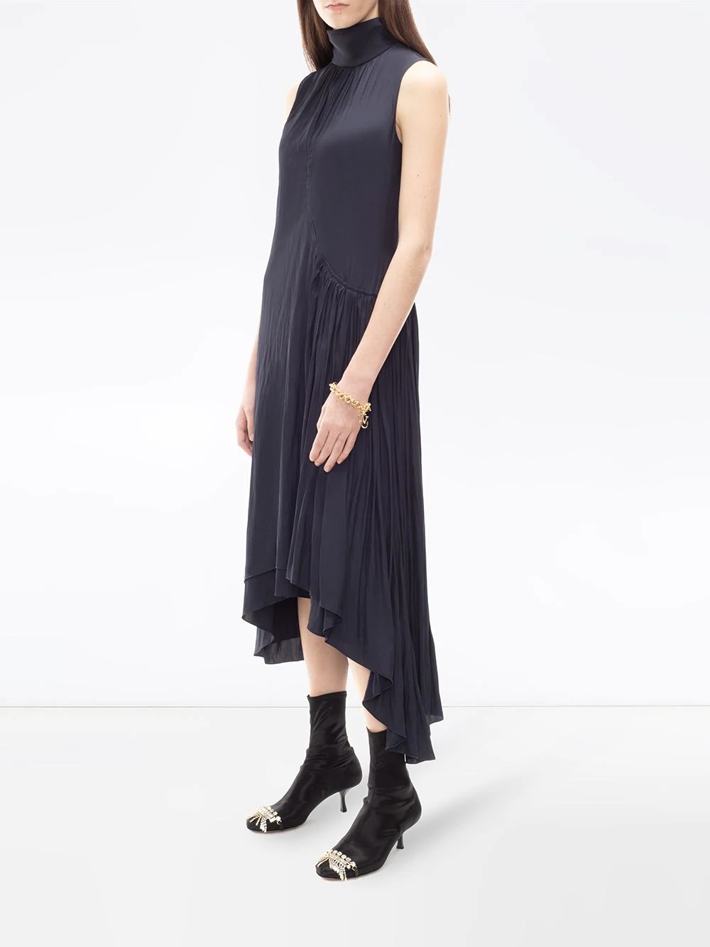 asymmetric gathered dress - 3