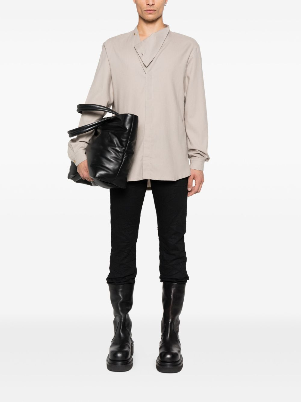 high-neck long-sleeve shirt - 2