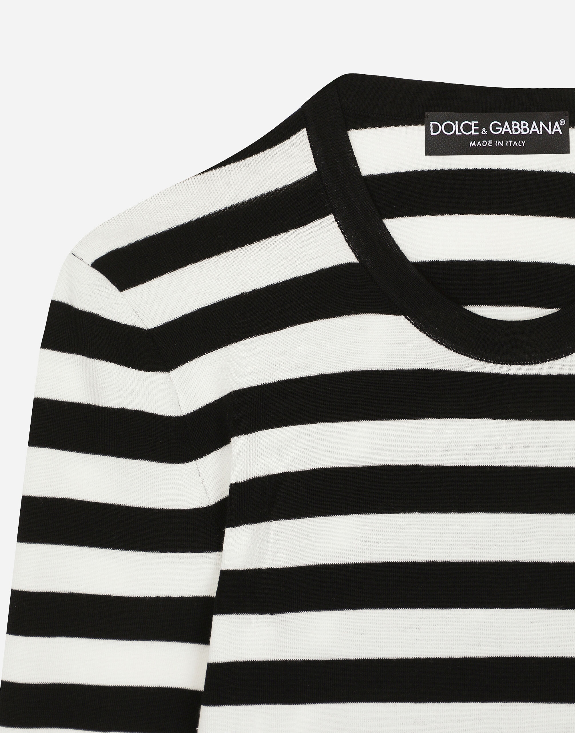 Wool sweater in inlaid stripes - 5