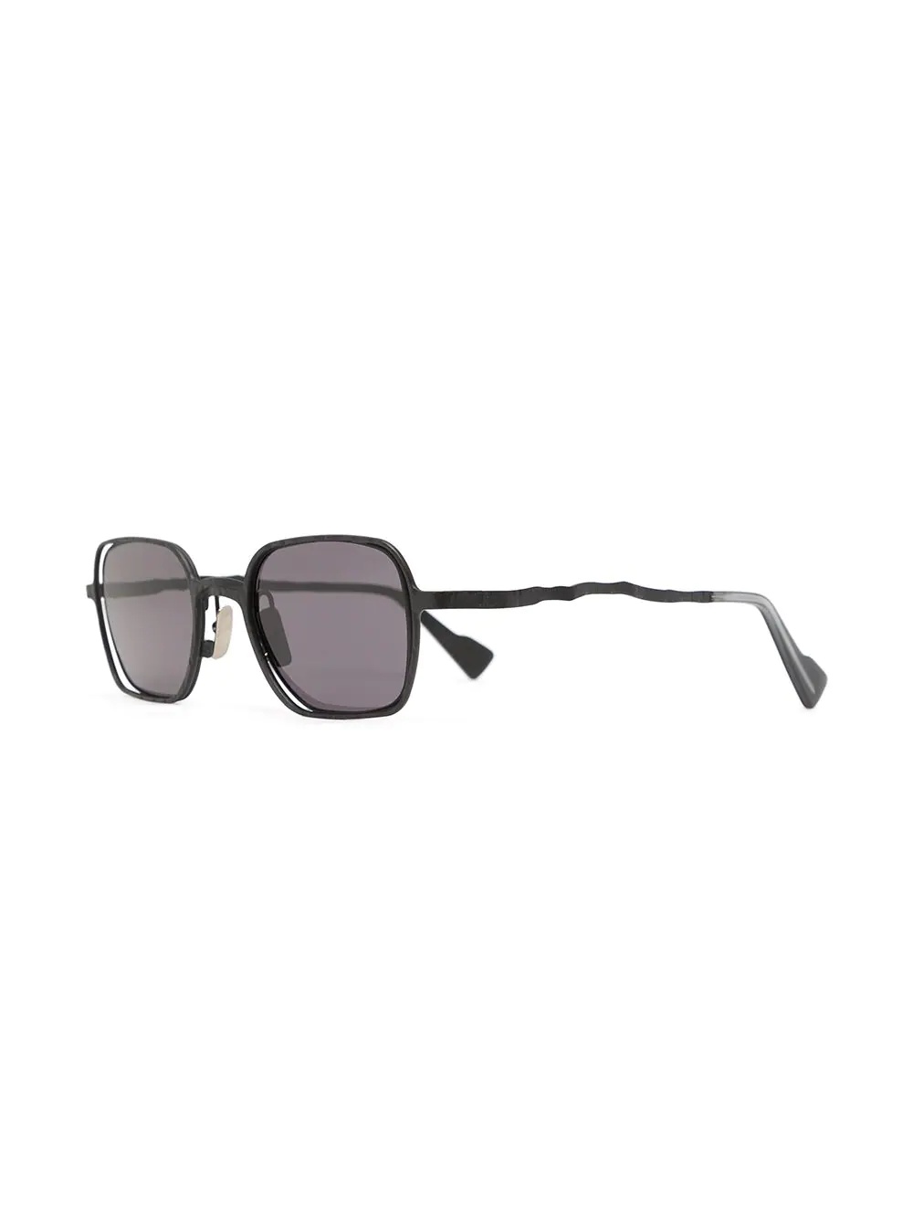 rectangle-frame crinkled-arm sunglasses - 2