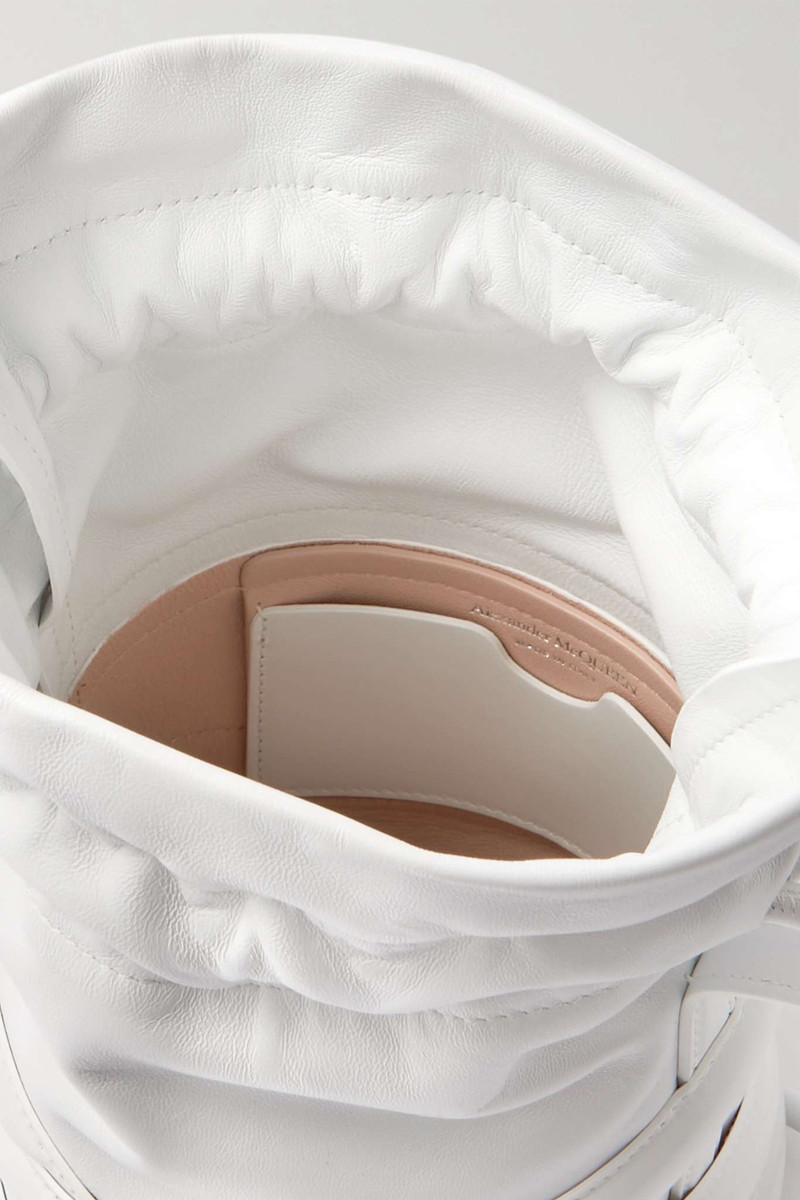 Soft Curve mini leather bucket bag 5