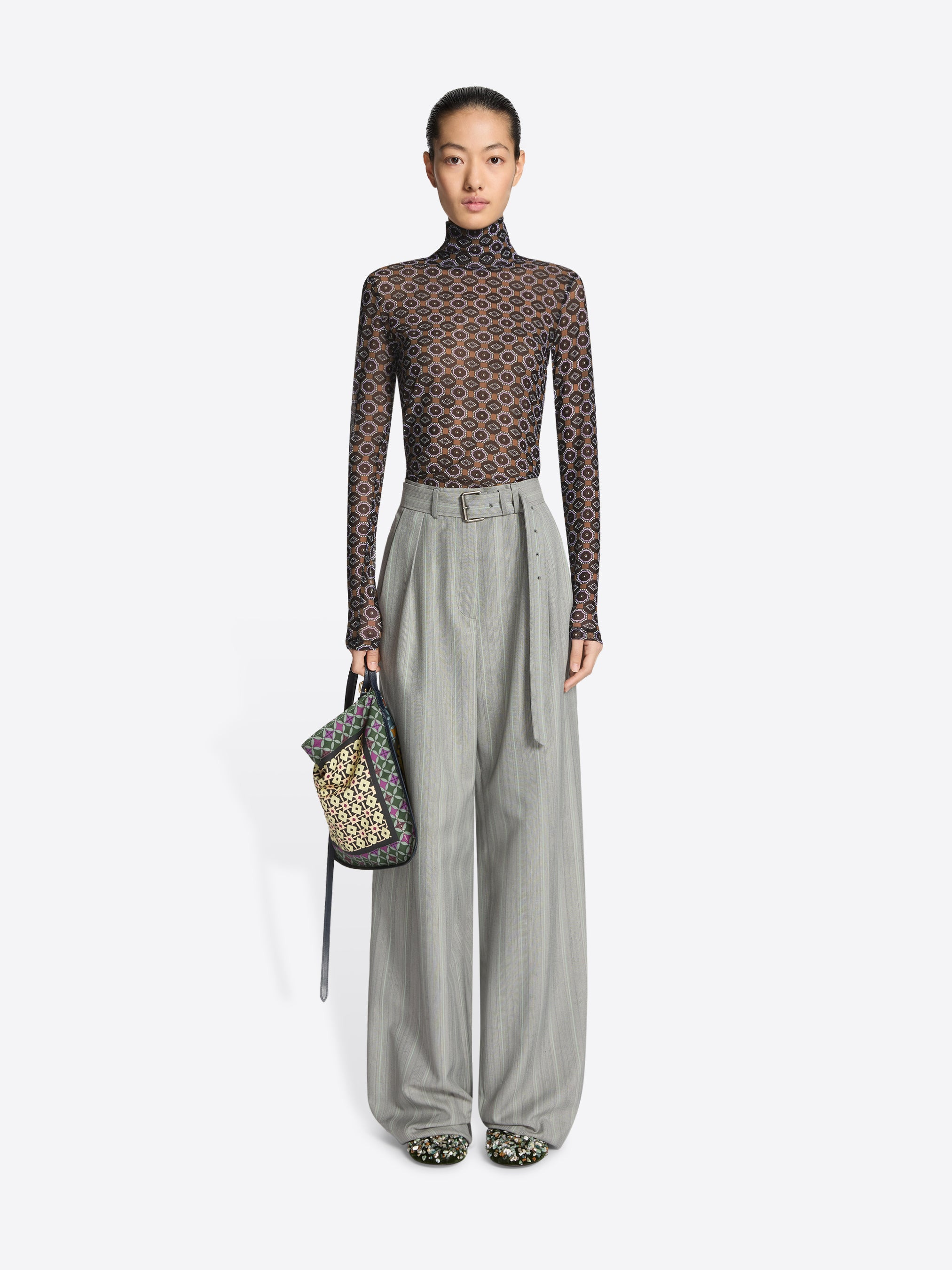 BELTED WOOL TROUSERS - 2