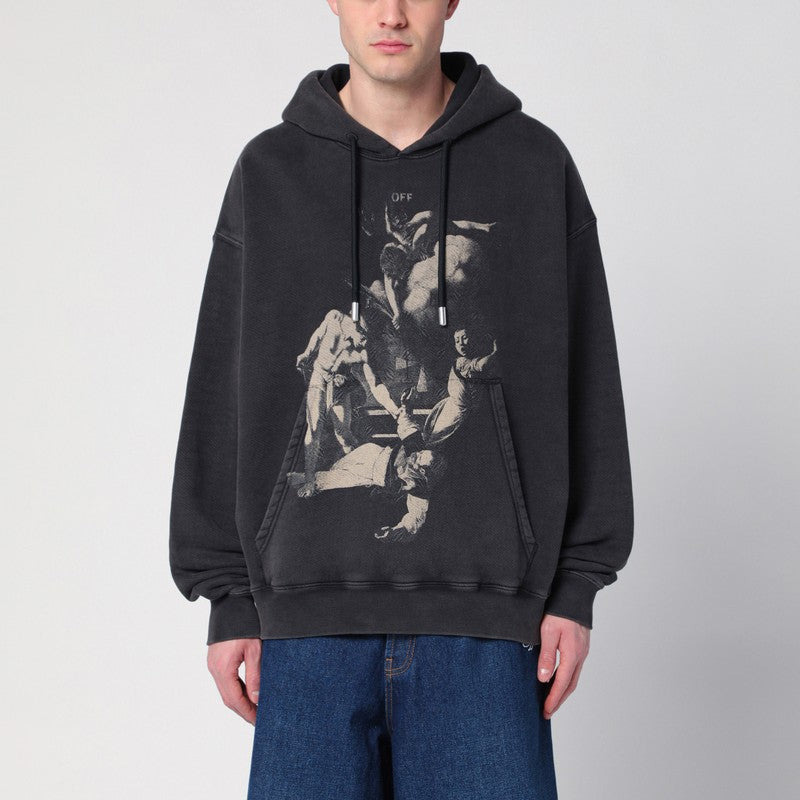 Off White washed hoodie - 1