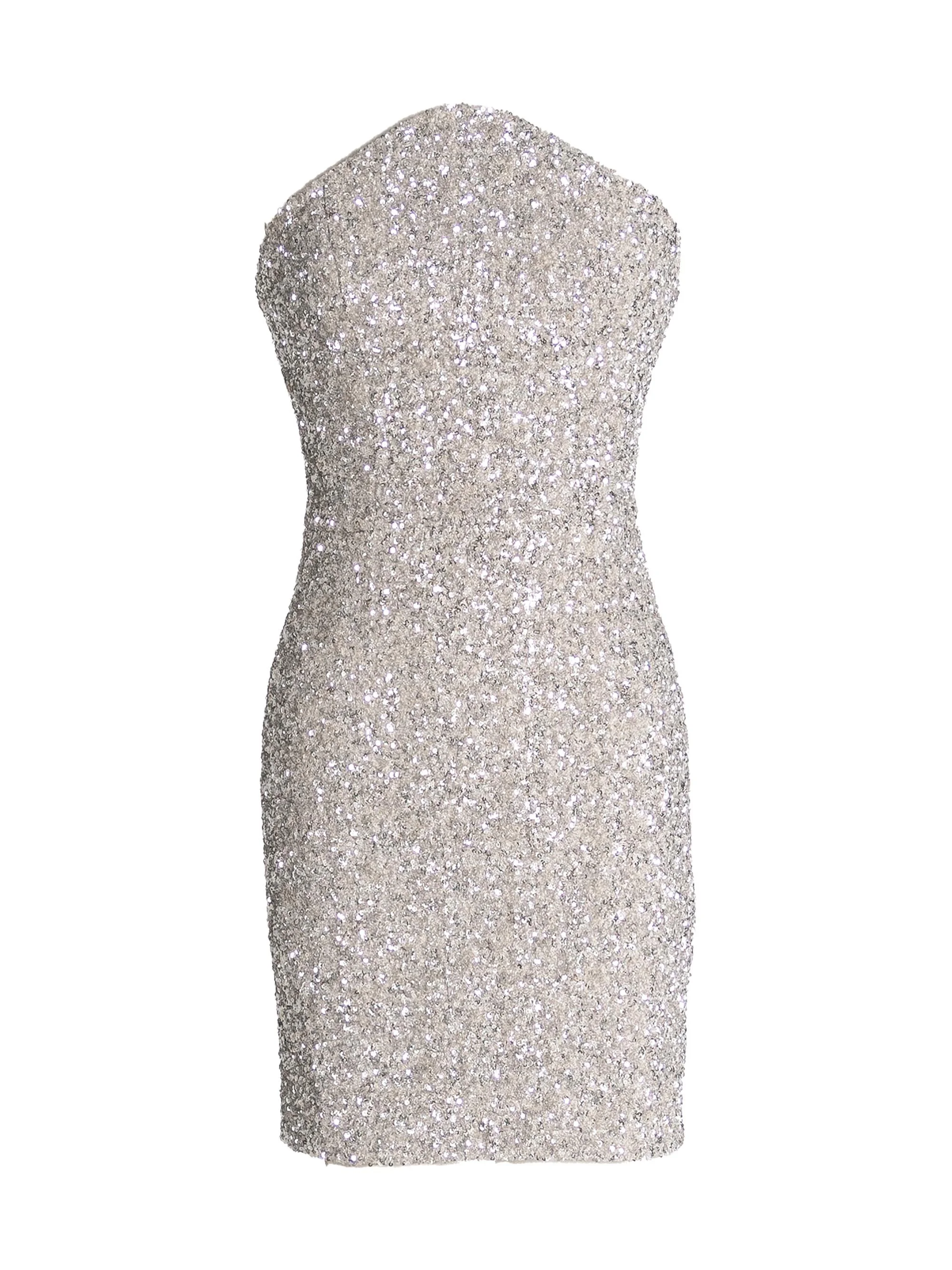Women's Anica Sequin Pointed Bodice Strapless Minidress - Opal - 1