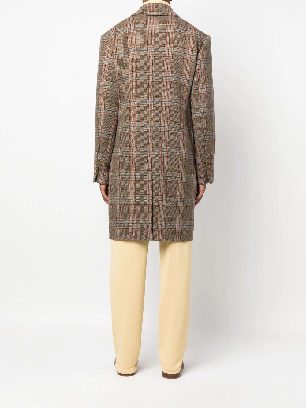 check double-breasted cotton coat - 4