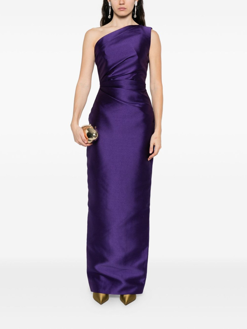 SOLACE LONDON one-shoulder draped-bodice dress outlook