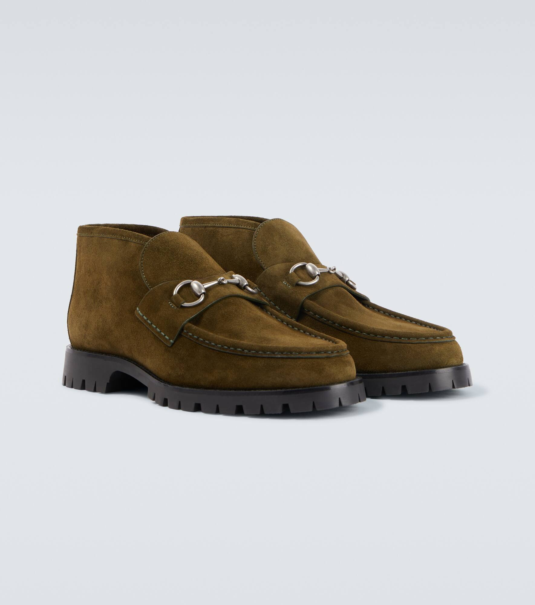 Horsebit suede ankle boots - 5