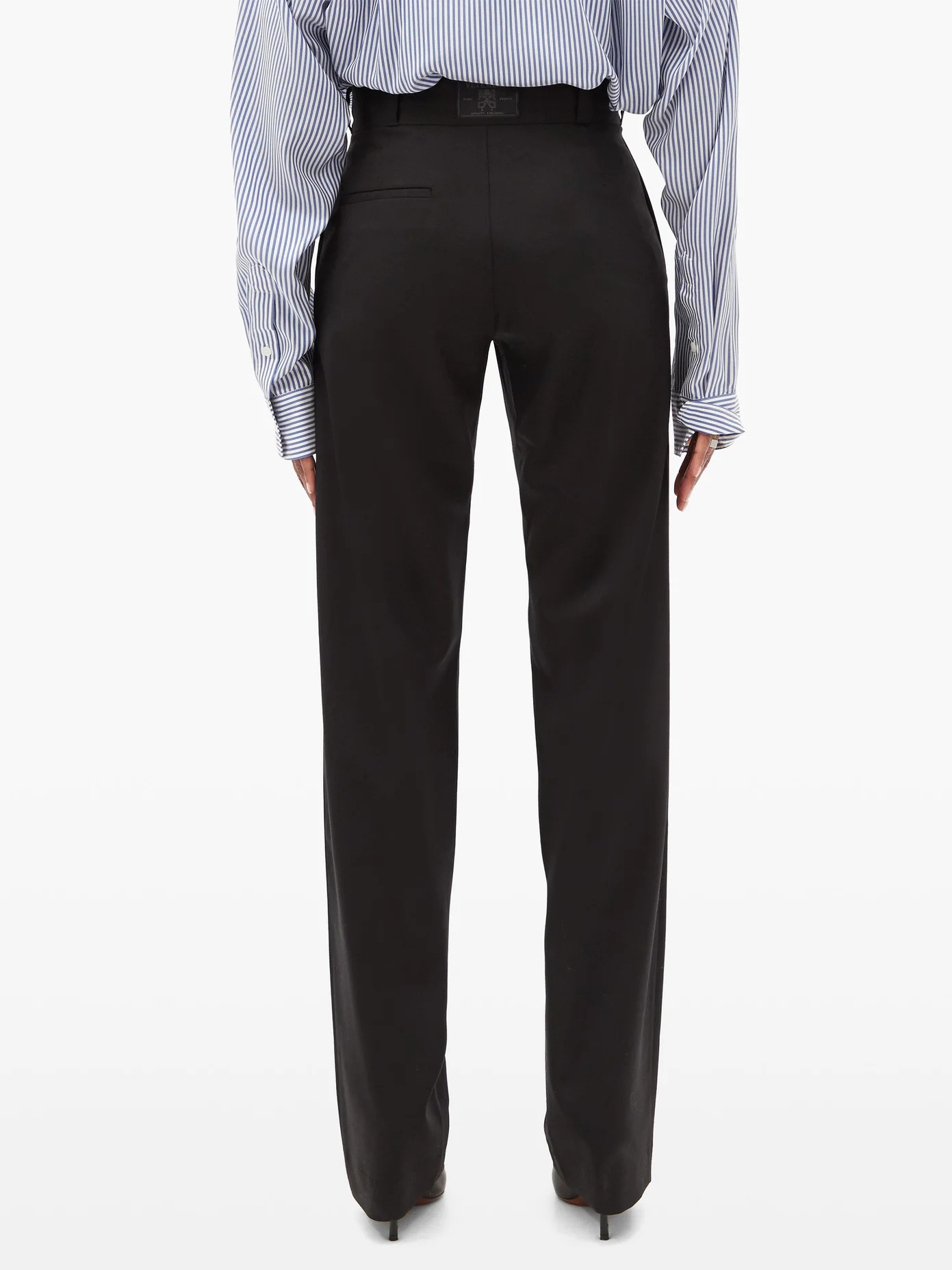 High-rise wool-blend trousers - 5