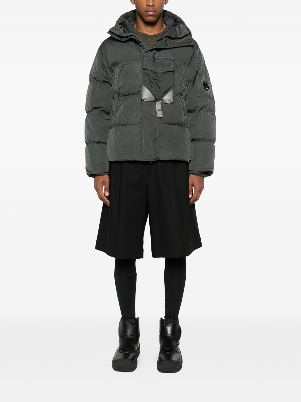 Lens-detail hooded puffer jacket - 2