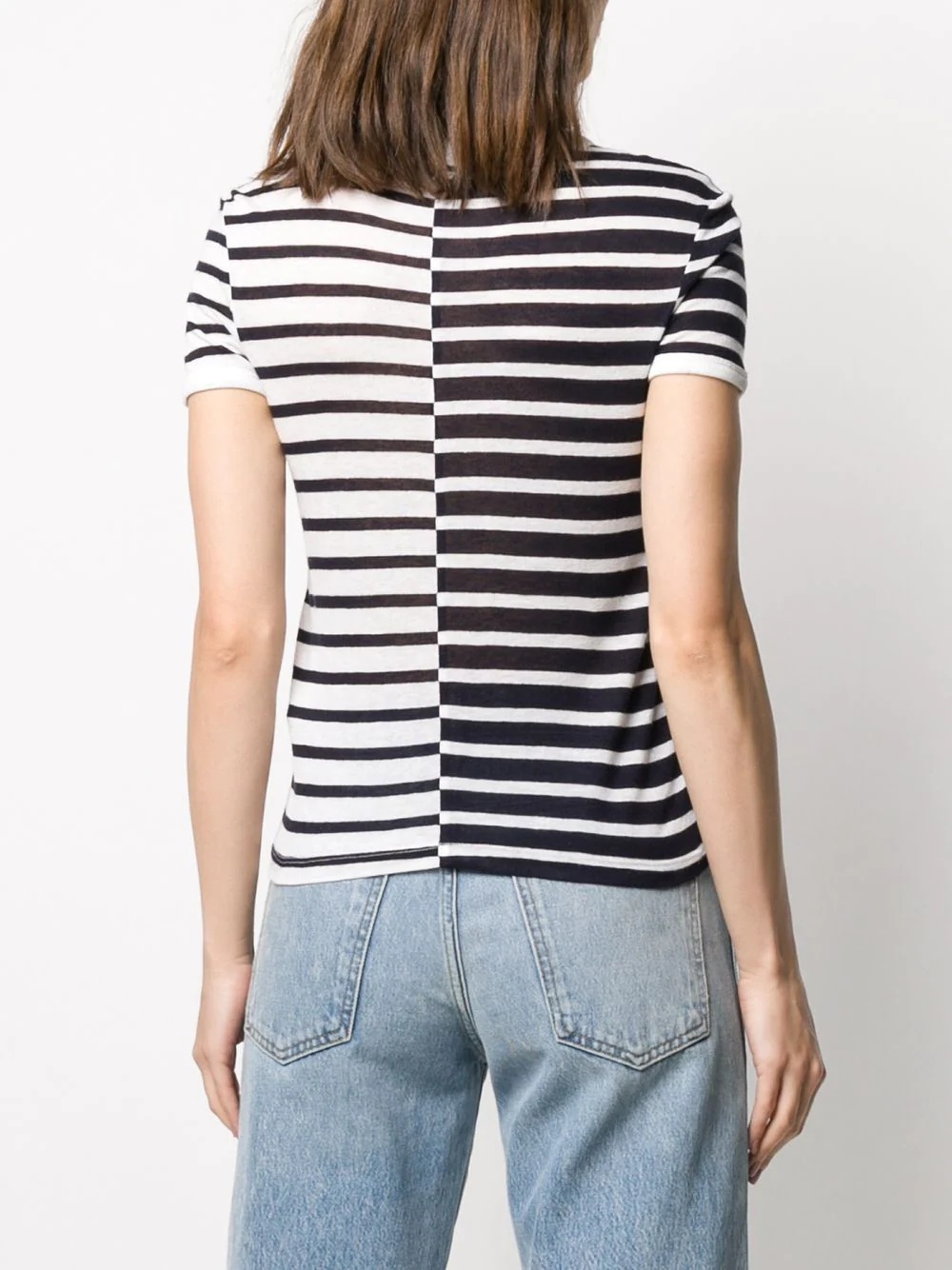 stripe print T-shirt - 4