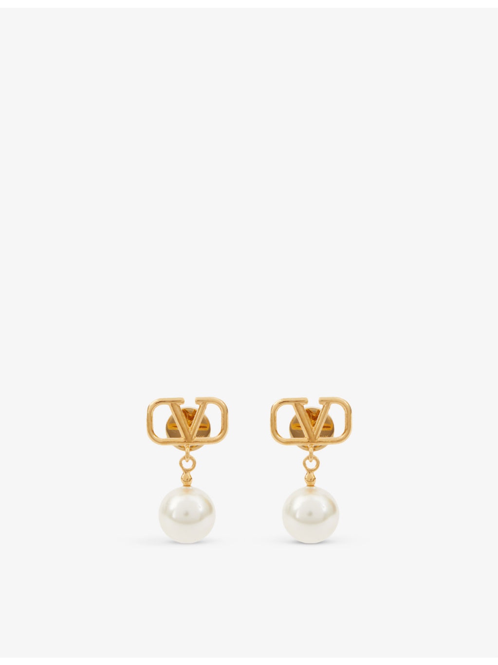 VLOGO brass and pearl earrings - 1
