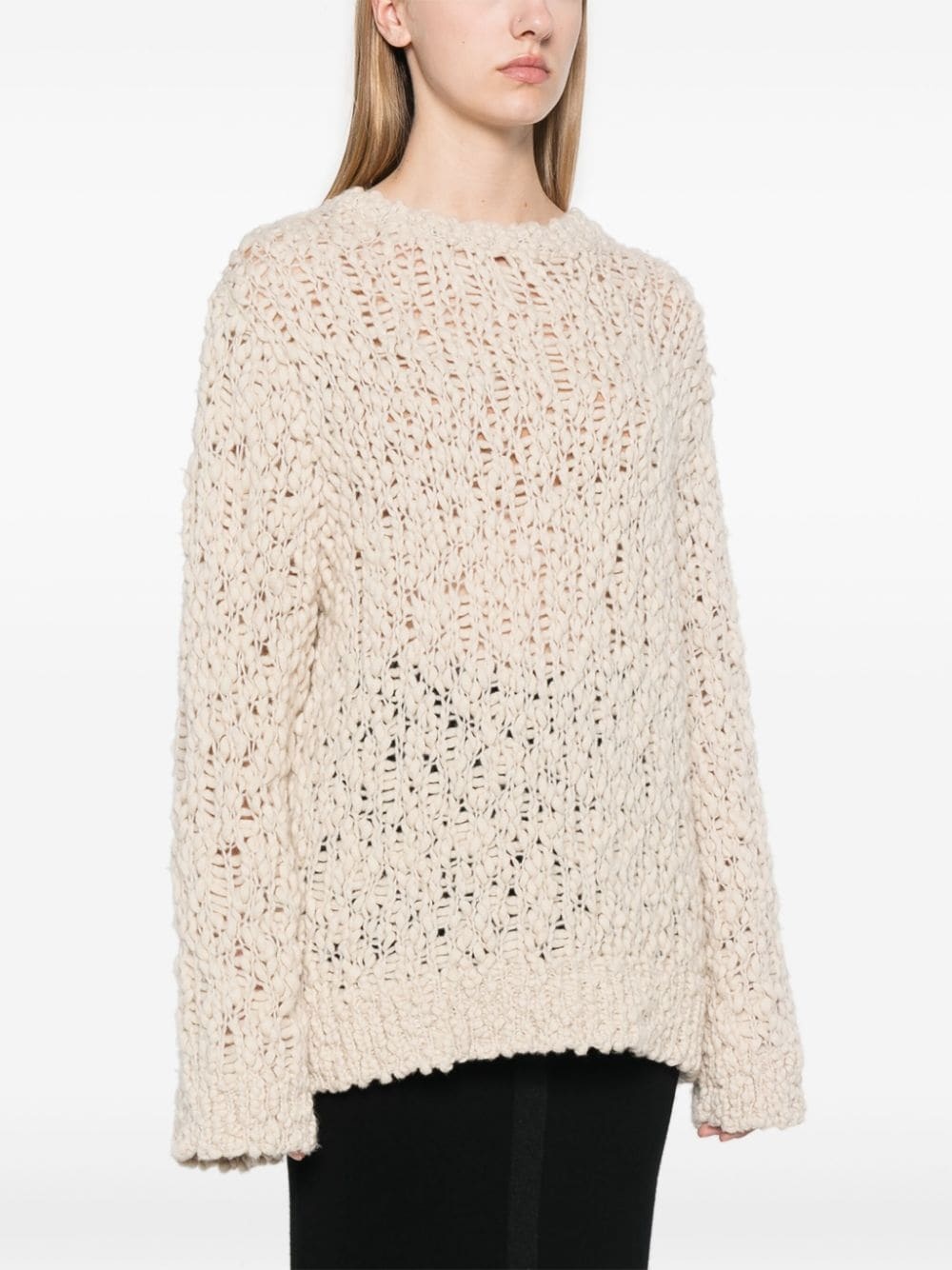 textured knitted jumper - 3