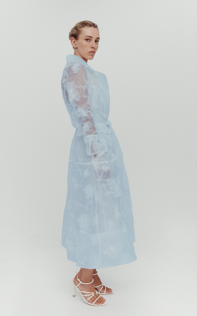 Aje. Ursula Trench Coat Dress blue outlook