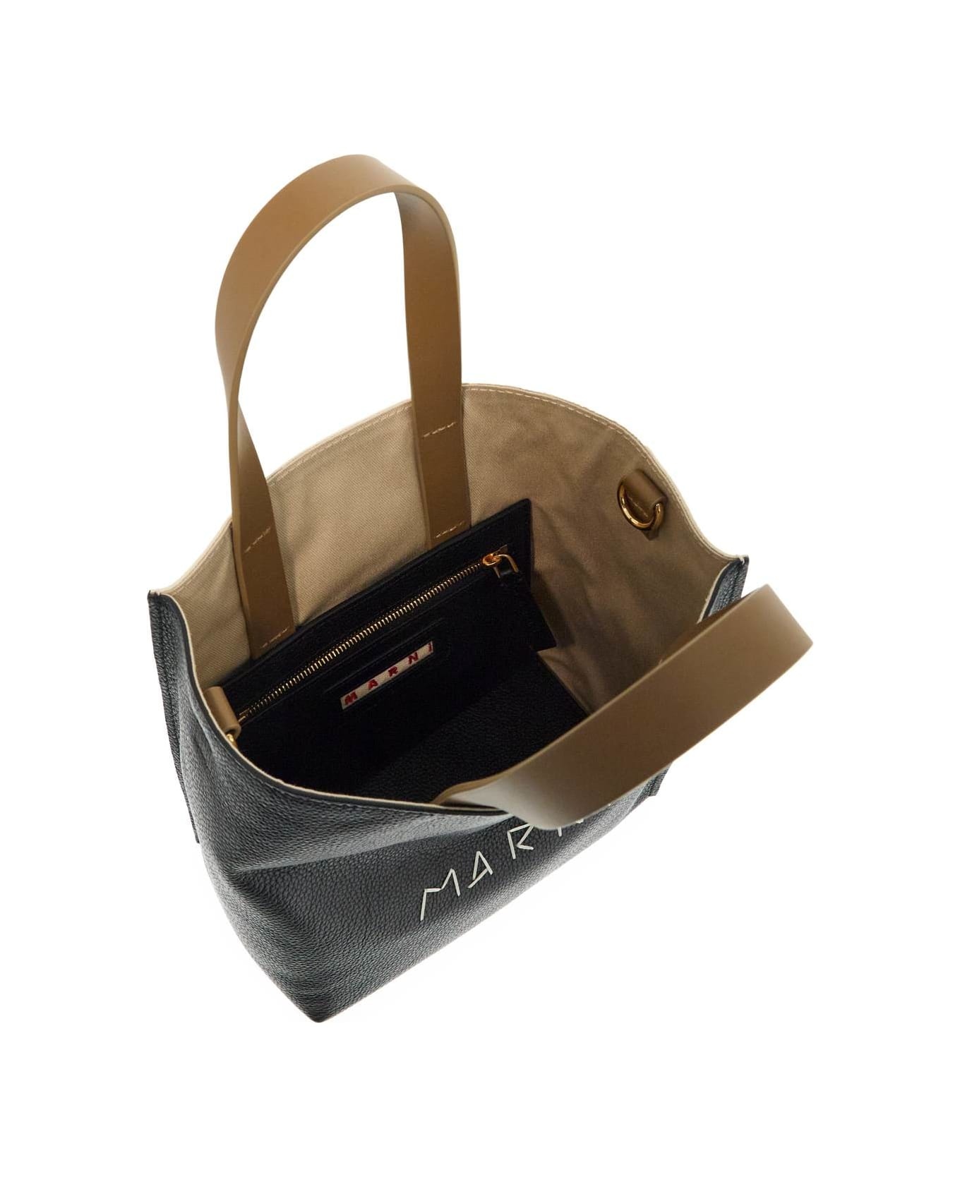 Two-tone Leather Mini Museo Handbag - 4
