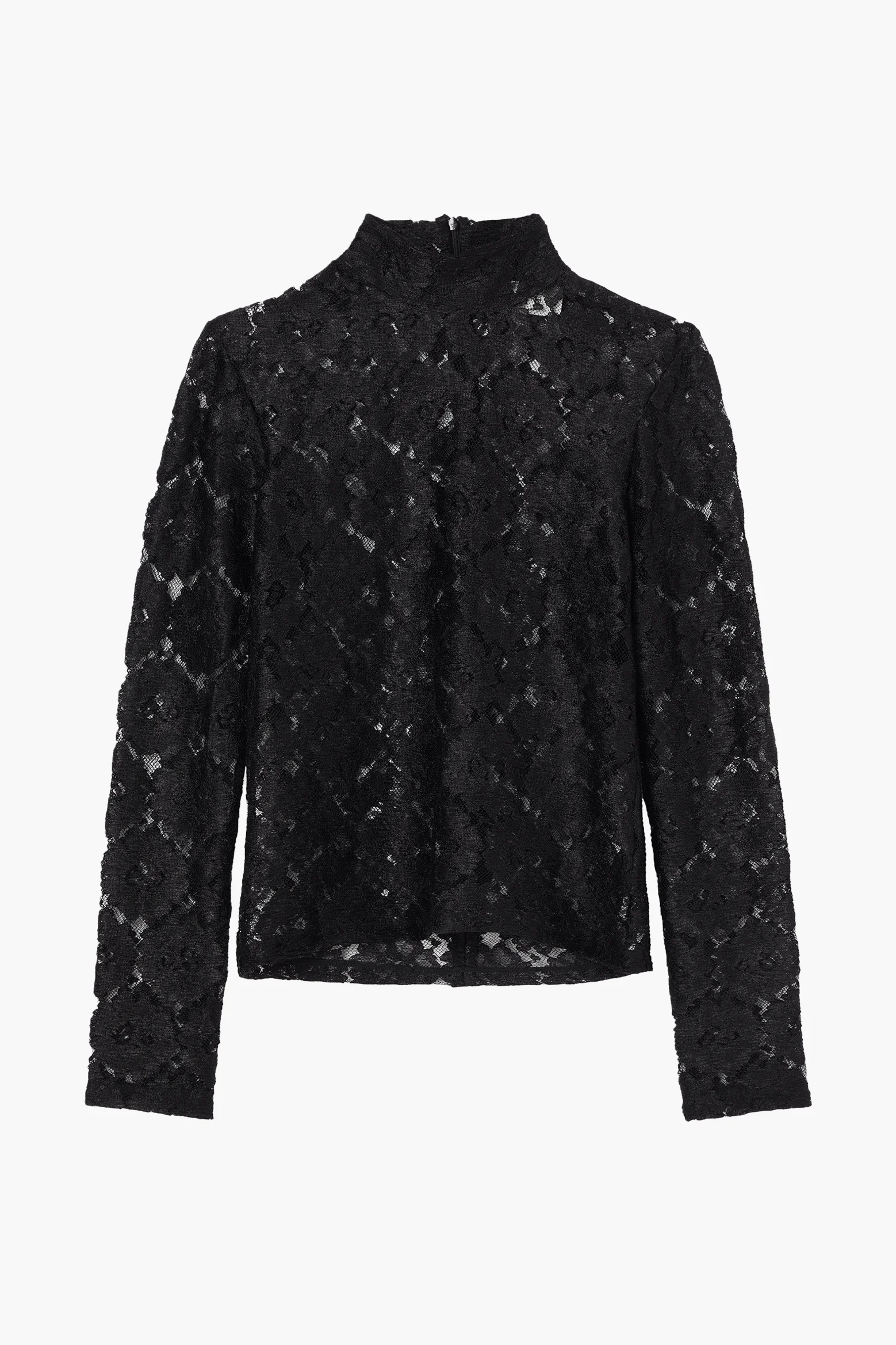 LACE TURTLENECK TOP - 1