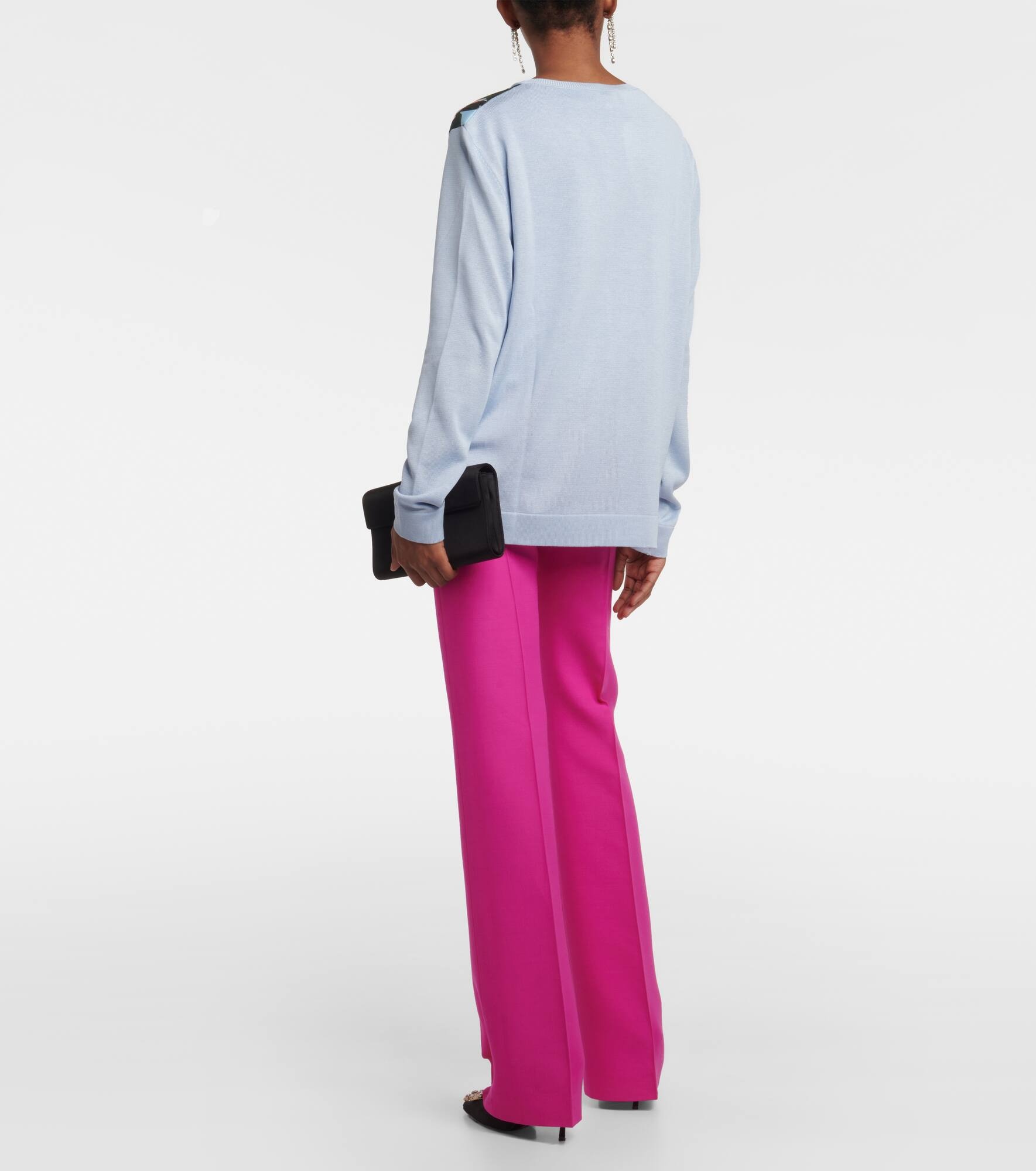 Printed silk-trimmed cardigan - 3
