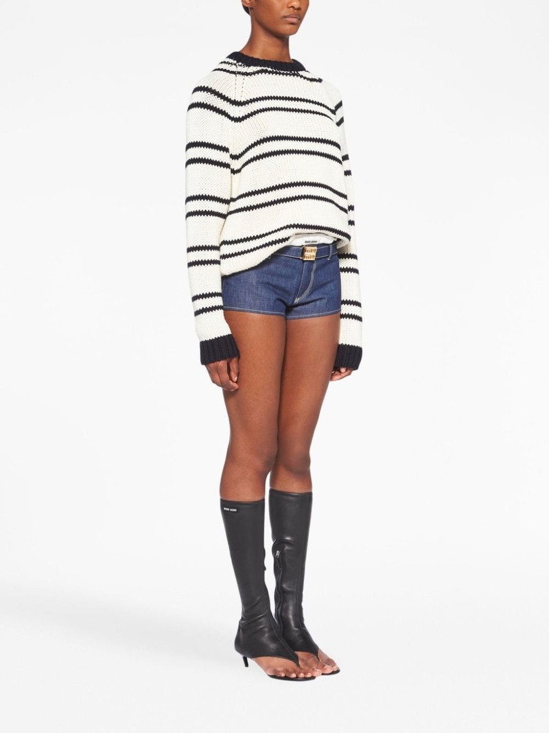 Miu Miu striped cotton jumper outlook