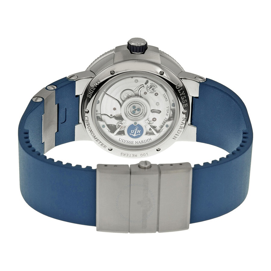 Ulysse Nardin Marine Automatic Blue Dial Blue Rubber Men's Watch 1183-126-3-63 - 3