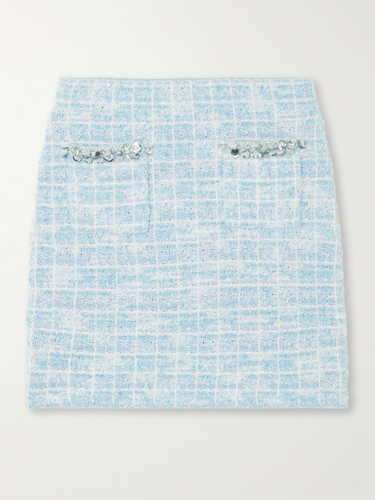 Embellished Checked Bouclé-tweed Mini Skirt - 1