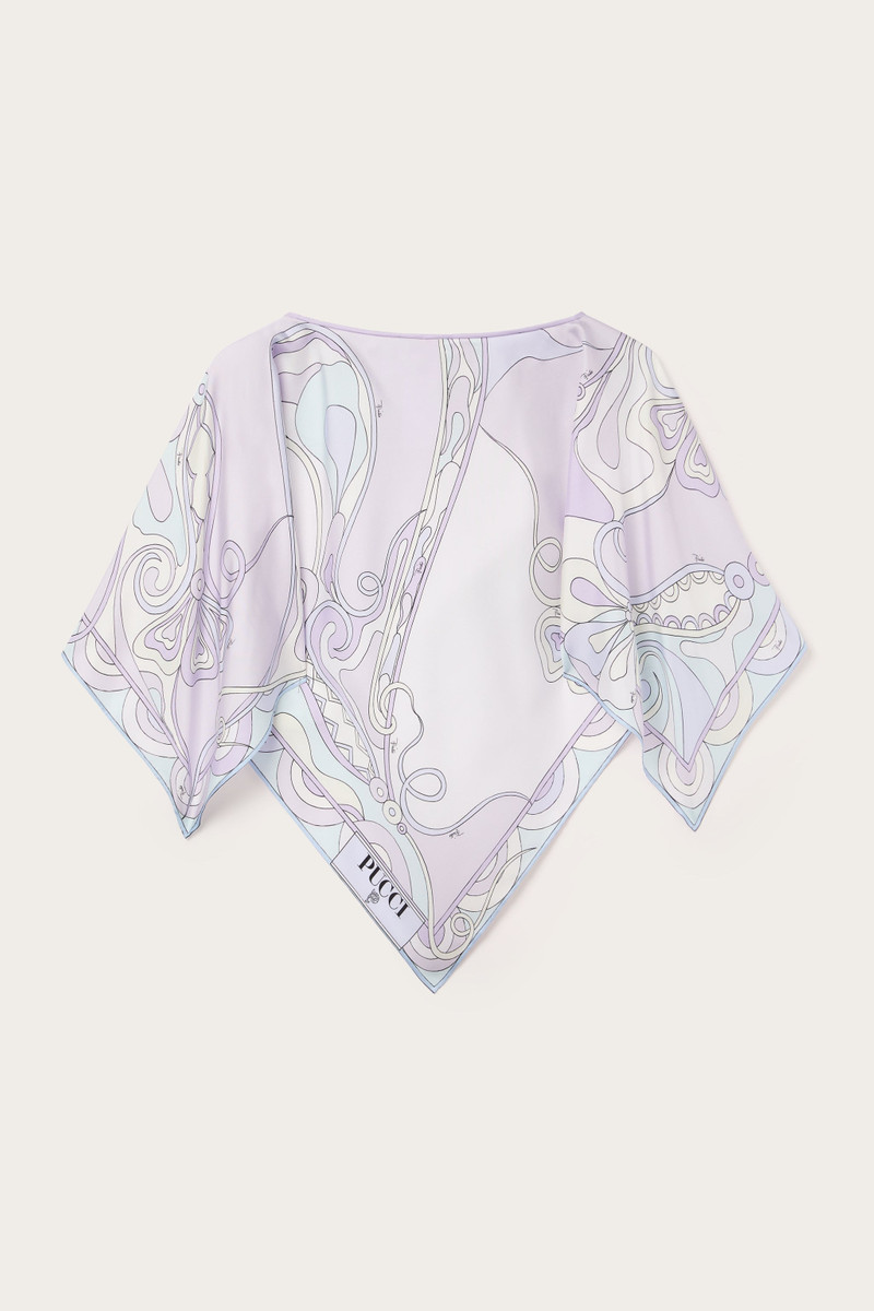 PUCCI ORCHIDEE PRINT SILK CAPE BLOUSE outlook
