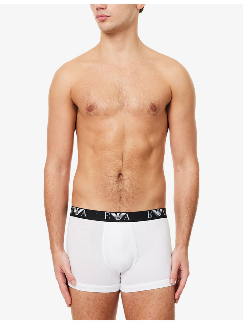 EMPORIO ARMANI Branded-Waistband Pack Of Three Cotton-Jersey Boxer Briefs outlook