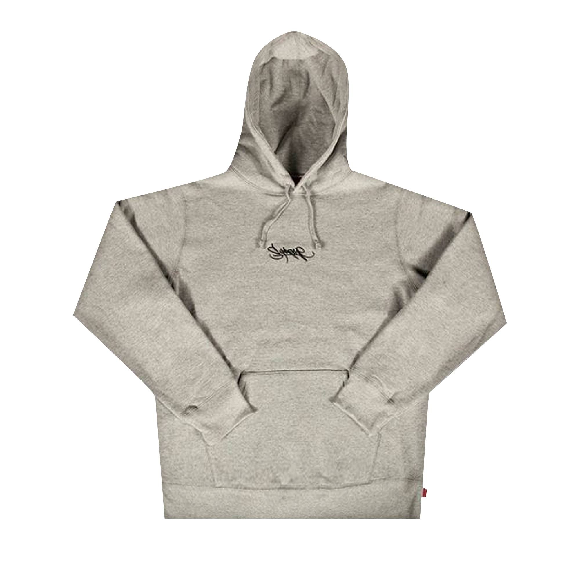 Supreme Tag Logo Hooded Sweatshirt 'Heather Grey' - 1