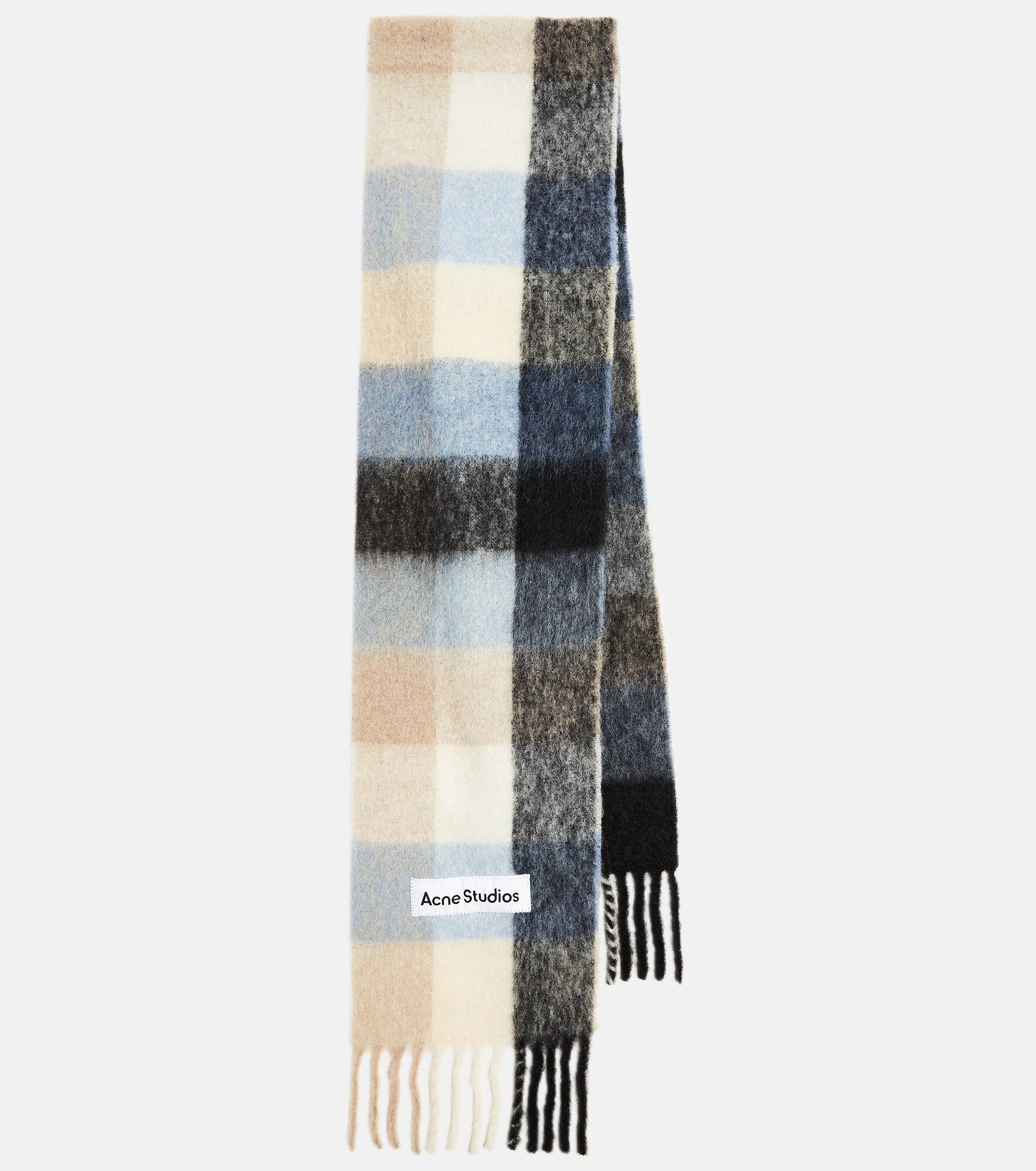 Checked alpaca and wool-blend scarf - 1