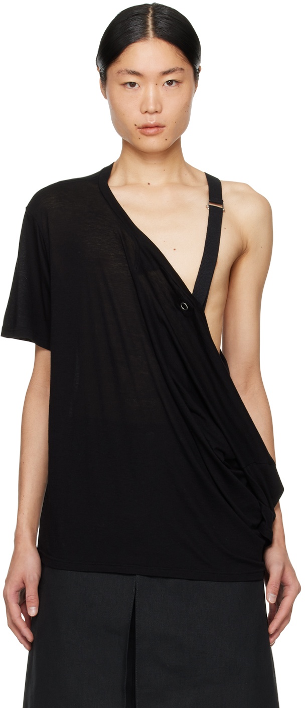 Black Drop Shoulder T-Shirt - 1