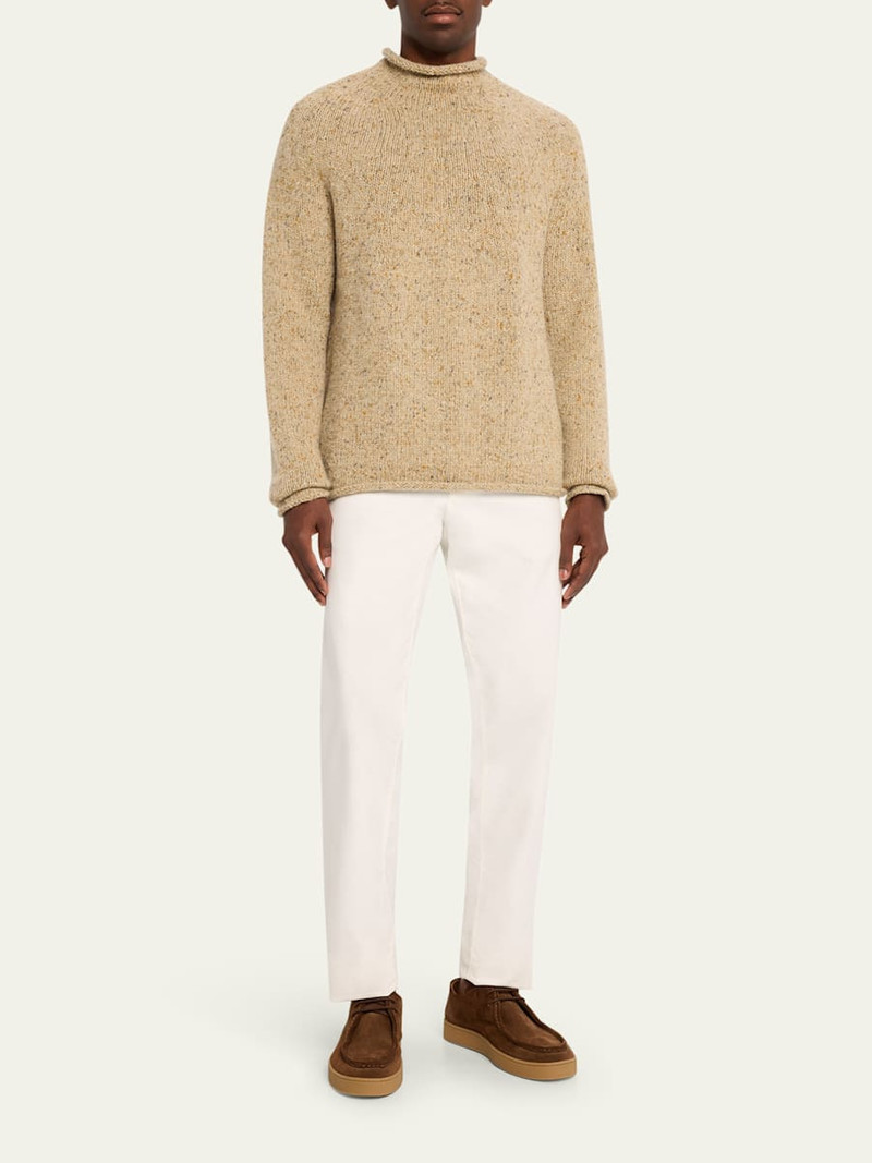 Loro Piana Men's Cashmere Donegal Knit Turtleneck Sweater outlook