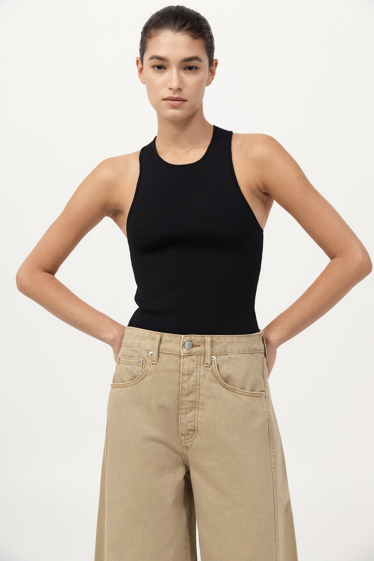 Sculpted Knit Top - Black - 4