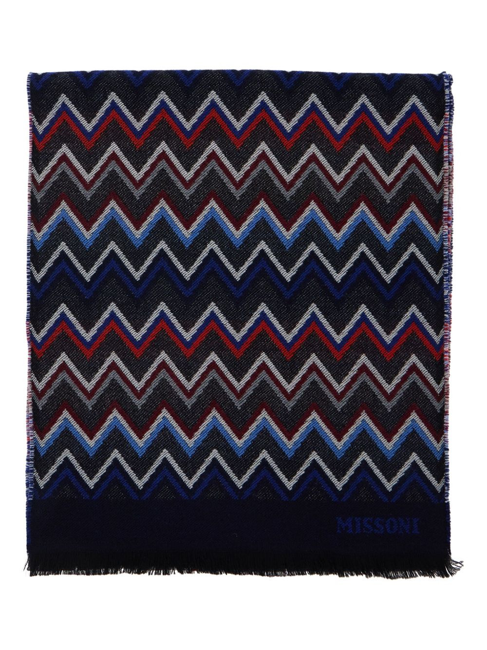 zigzag fringed wool scarf - 2