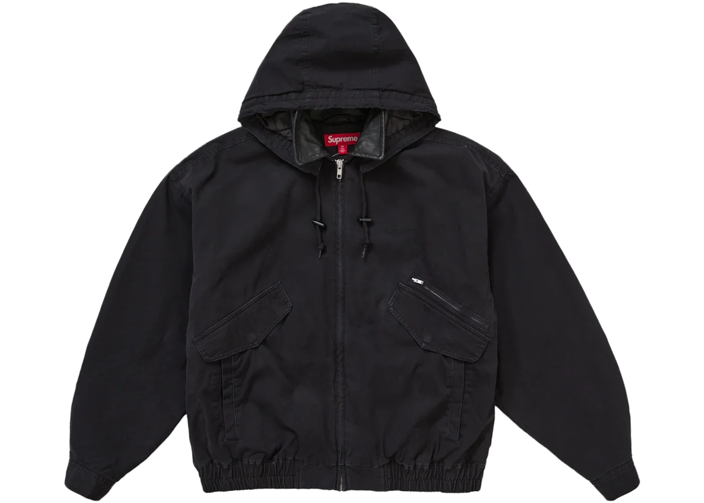 Supreme Supreme Leather Collar Utility Jacket FW24 Black - FW23J72