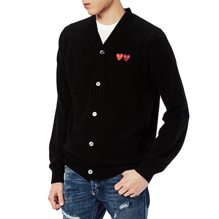 COMME des GARCONS PLAY Cardigan With Double Emblems 'Black' AZ-N058-051-1 - 4