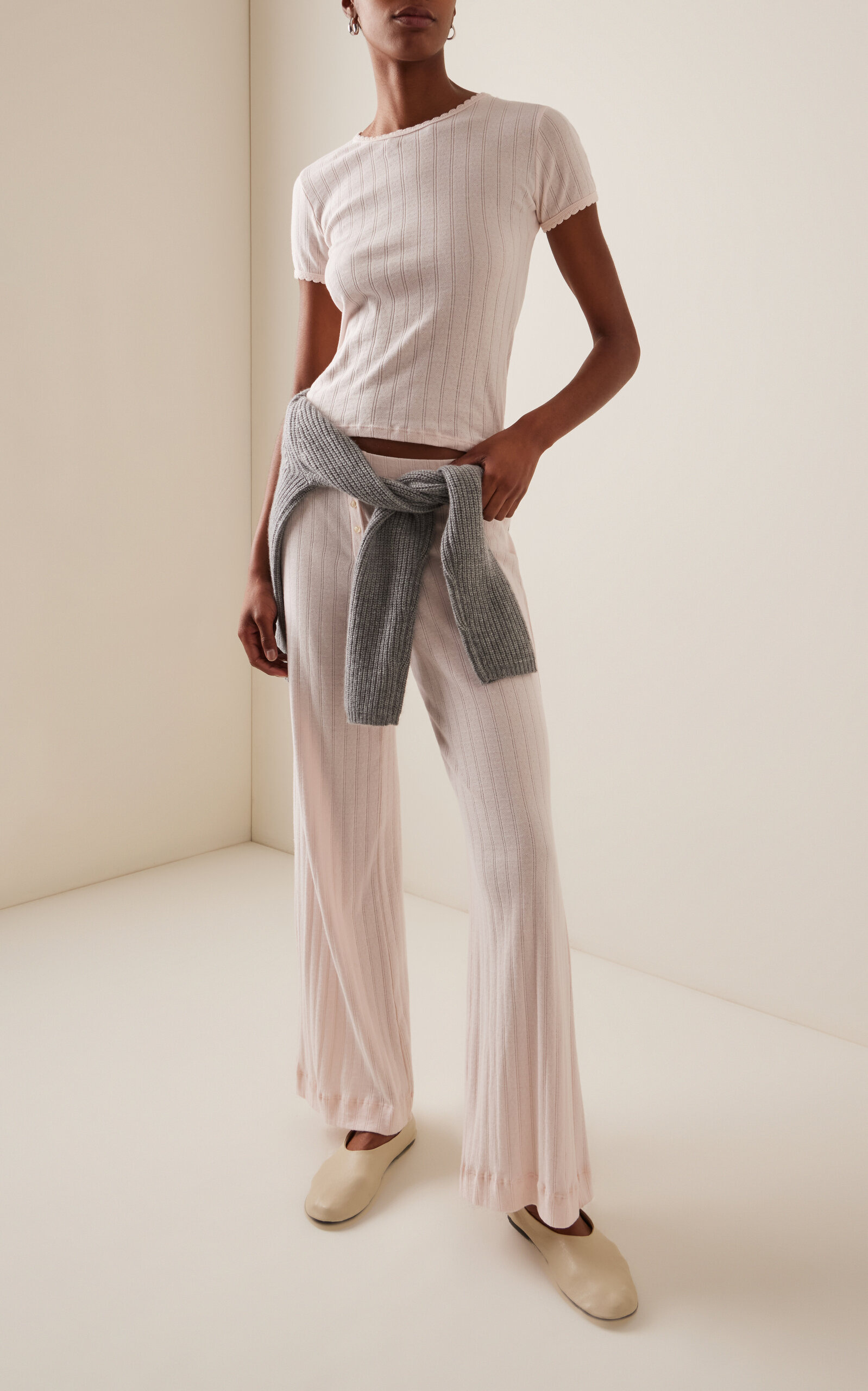 Pointelle-Knit Lounge Set pink - 2